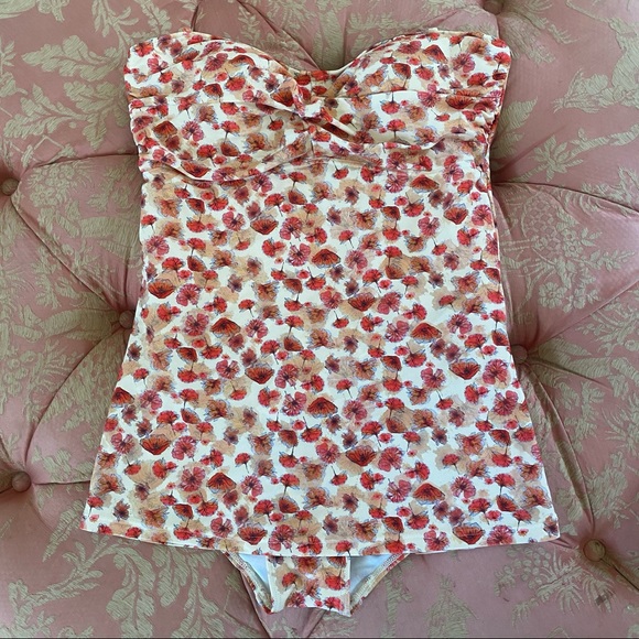 Li Amore Peach, Pink and Red Flower Swimsuit - Picture 2 of 4